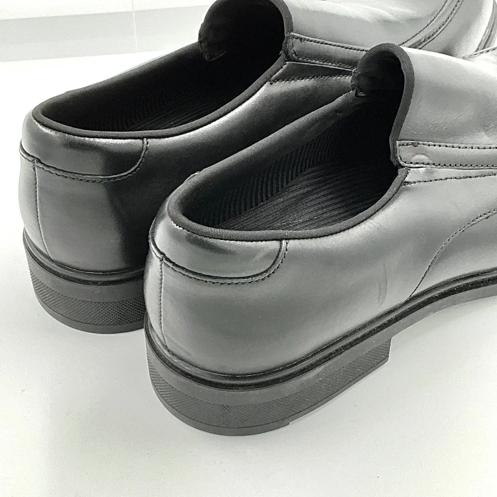 Nordstrom Rack Mens Size 12 Black Leather Slip On Loafers Ortholite